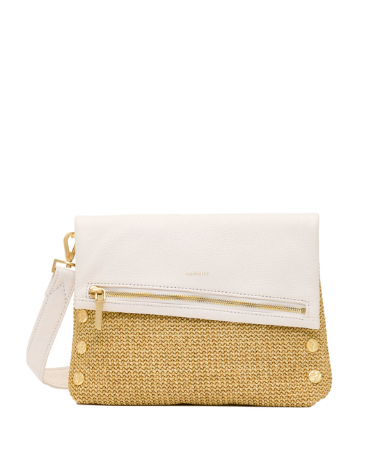 VIP | Calla Lily White Raffia/Brushed Gold Hammered | Med