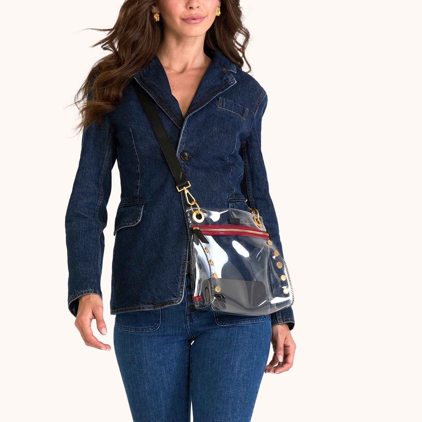 Tony Clear | Black/Brushed Gold Red Zip | Med