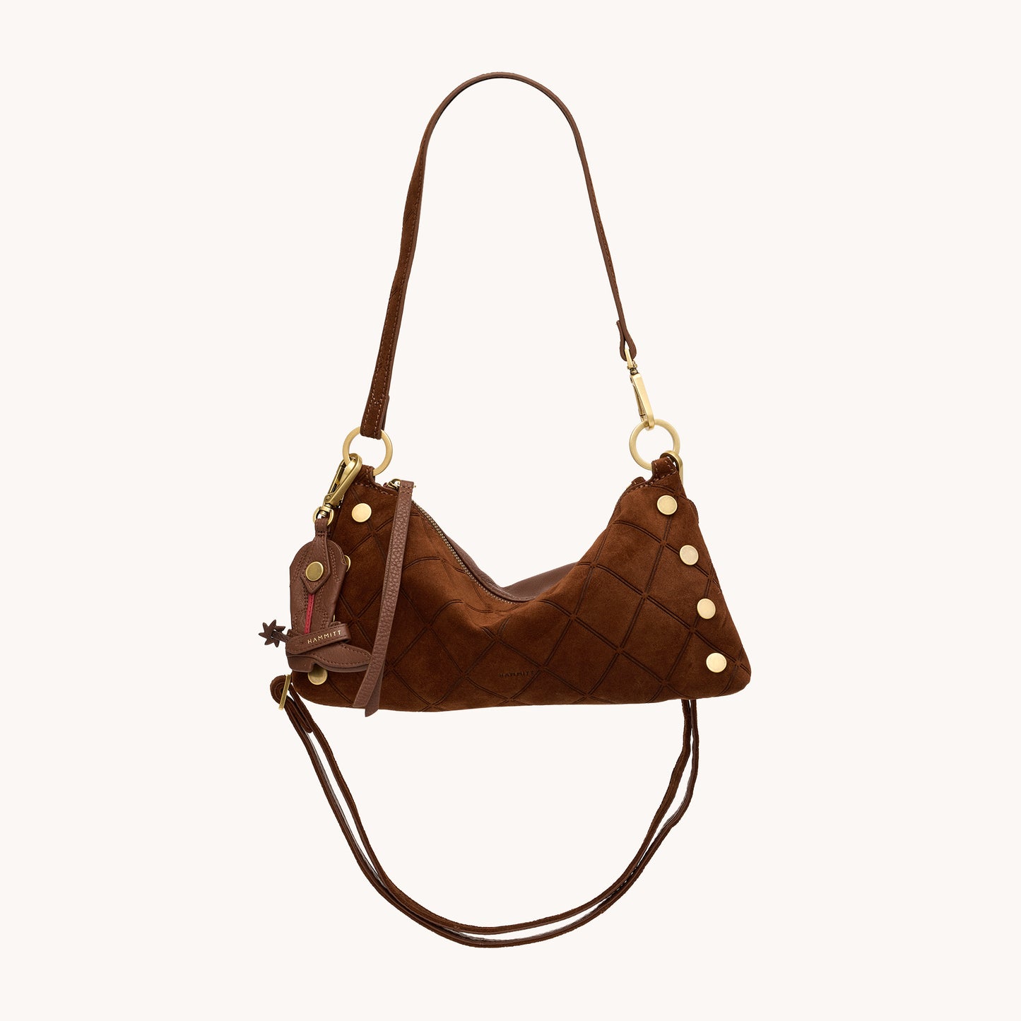 Lauri Boot Charm | Chocolate Diamond Pebble/Antique Gold