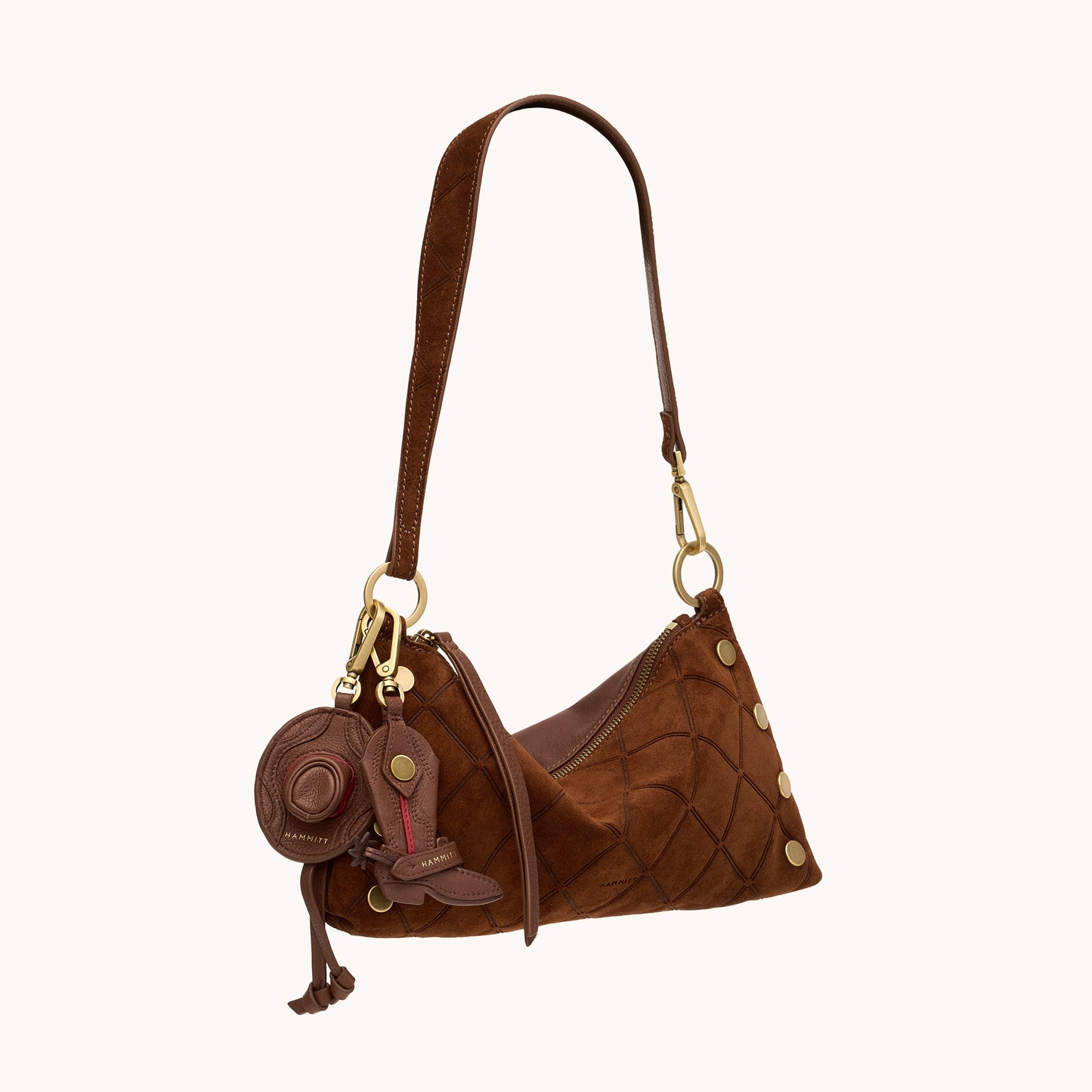 Cowboy Russ Charm | Chocolate Diamond Pebble/Antique Gold