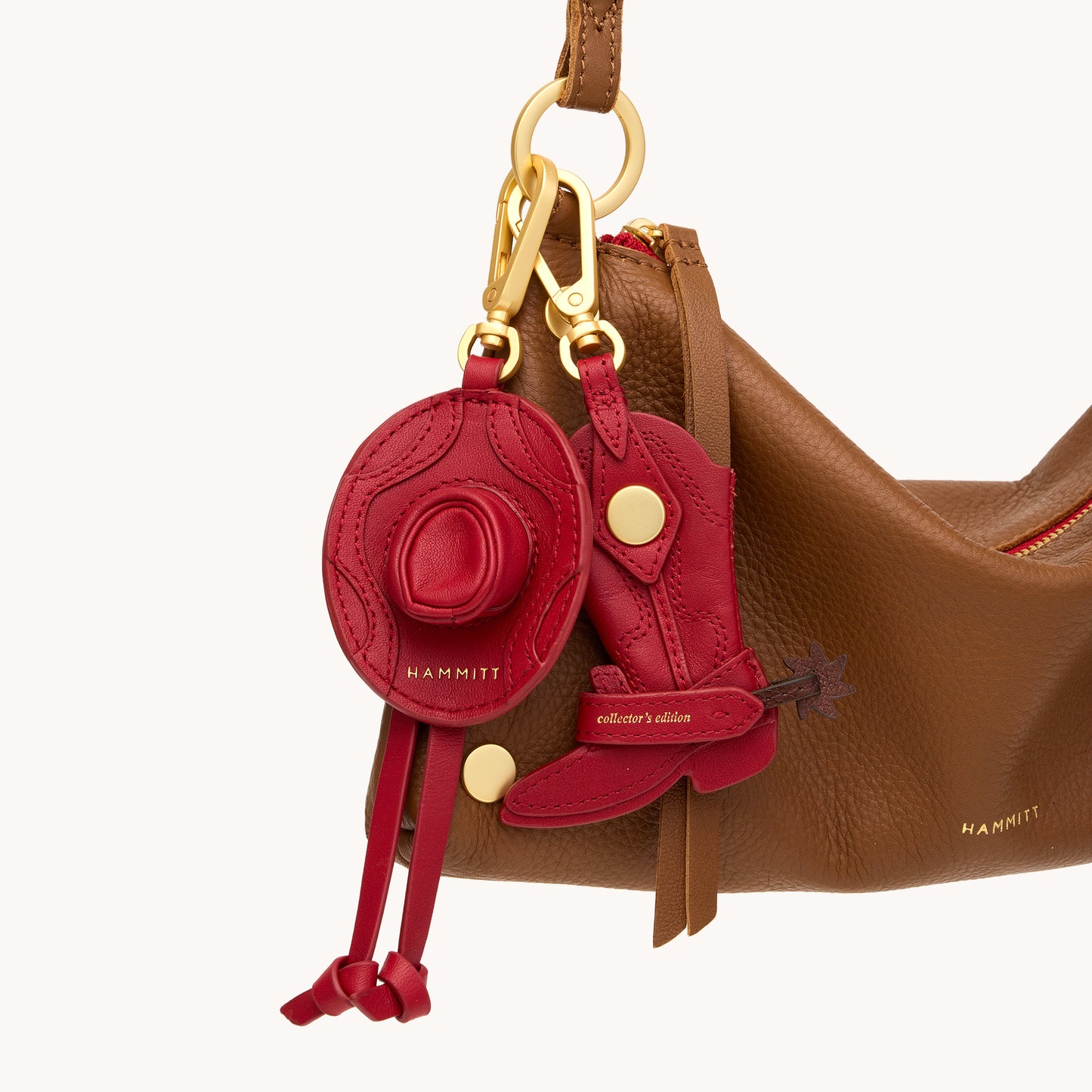 Cowboy Russ Charm | Red Flare/Brushed Gold