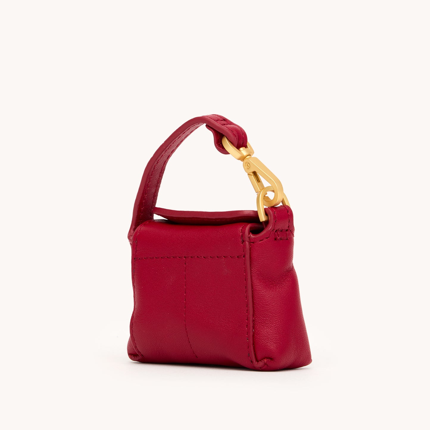 Mini B Charm | Red Flare/Brushed Gold