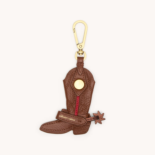 Lauri Boot Charm | Chocolate Diamond Pebble/Antique Gold