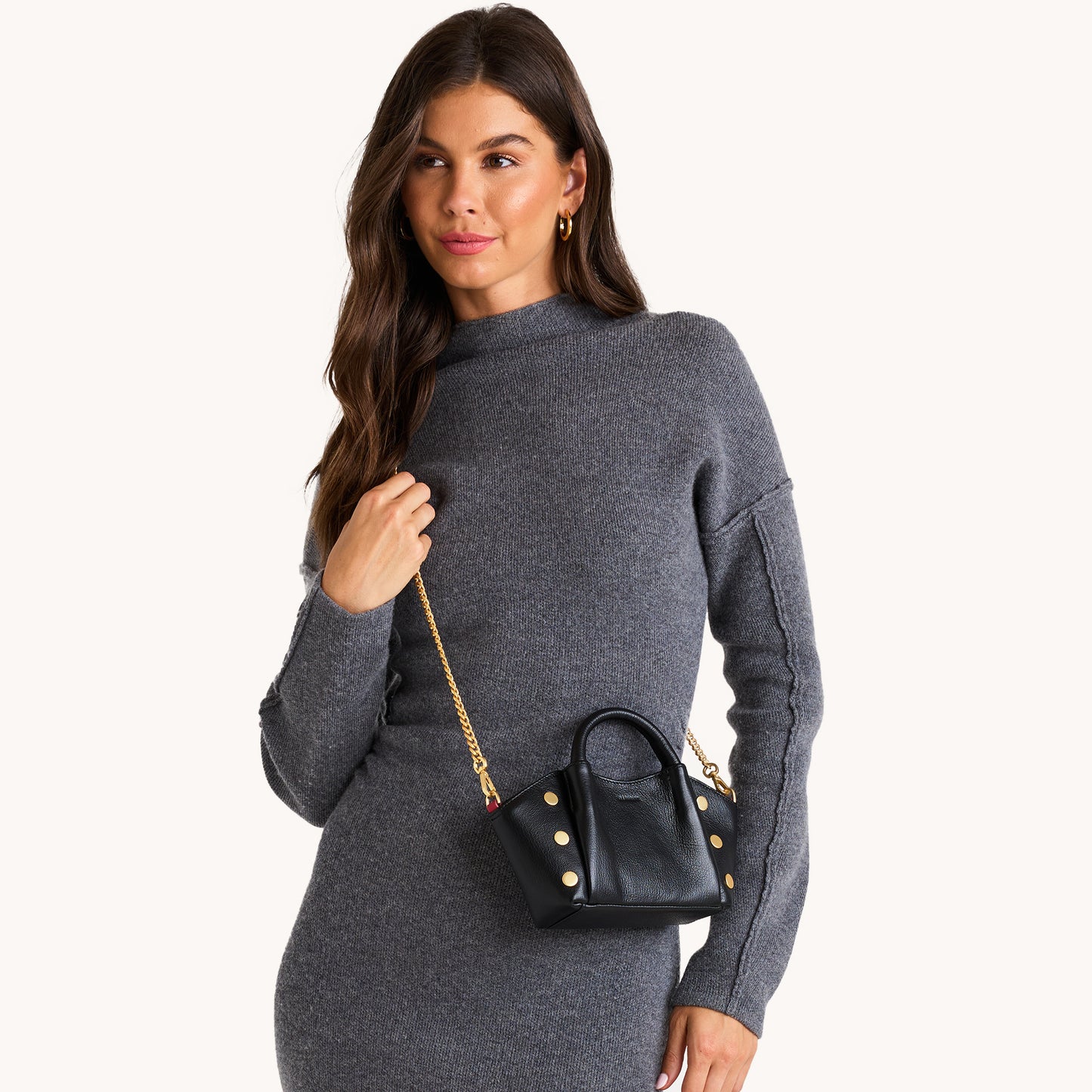Paul | Black Press/Brushed Gold Red Zip | Mini