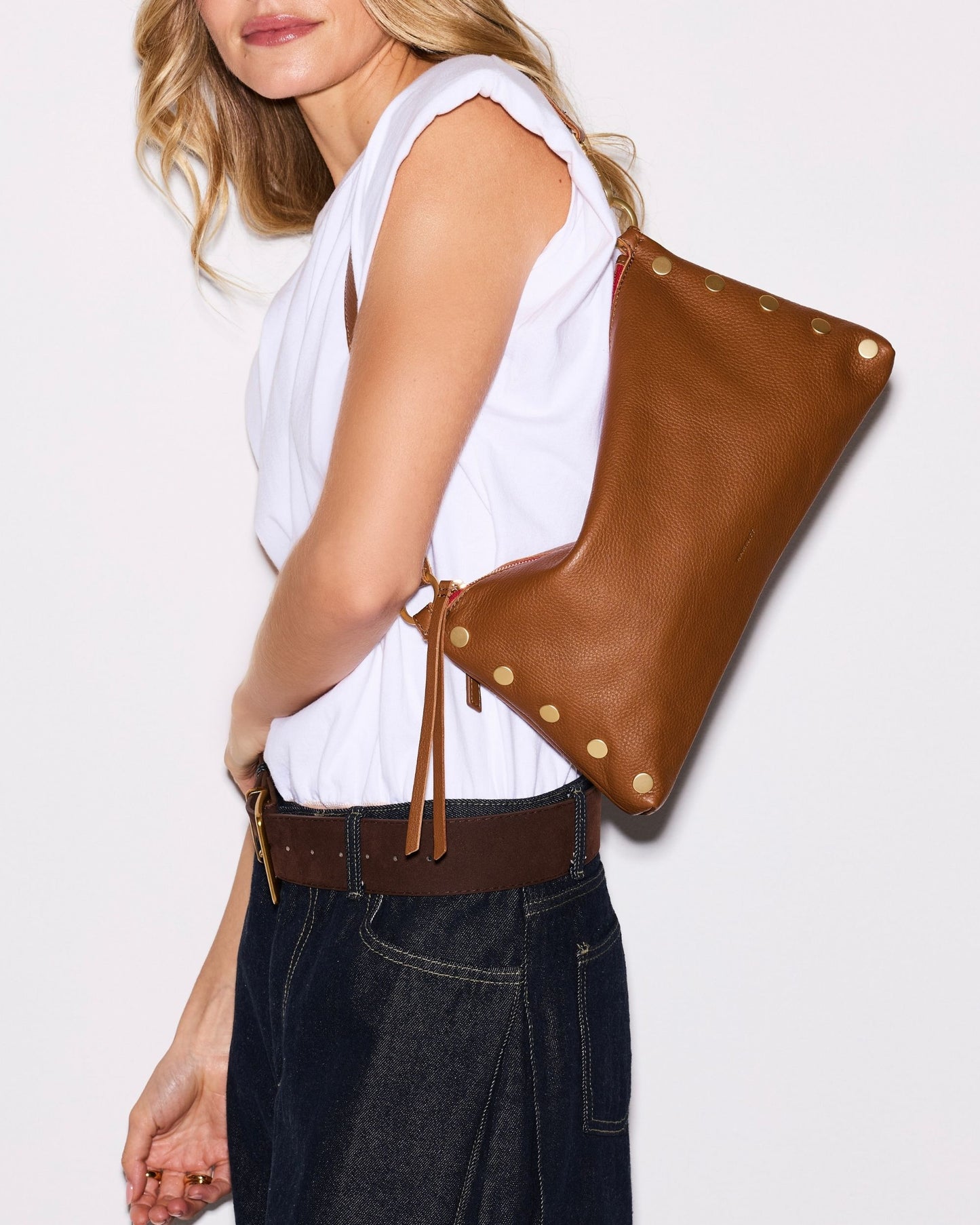 Kyle | Mahogany Pebble/Brushed Gold Red Zip | Med