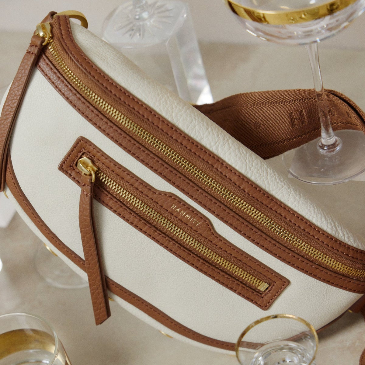 Charles Crossbody | Courtyard Cream/Brushed Gold | Med
