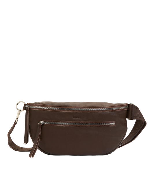 Charles Crossbody | Espresso Pebble/Silver | Lrg