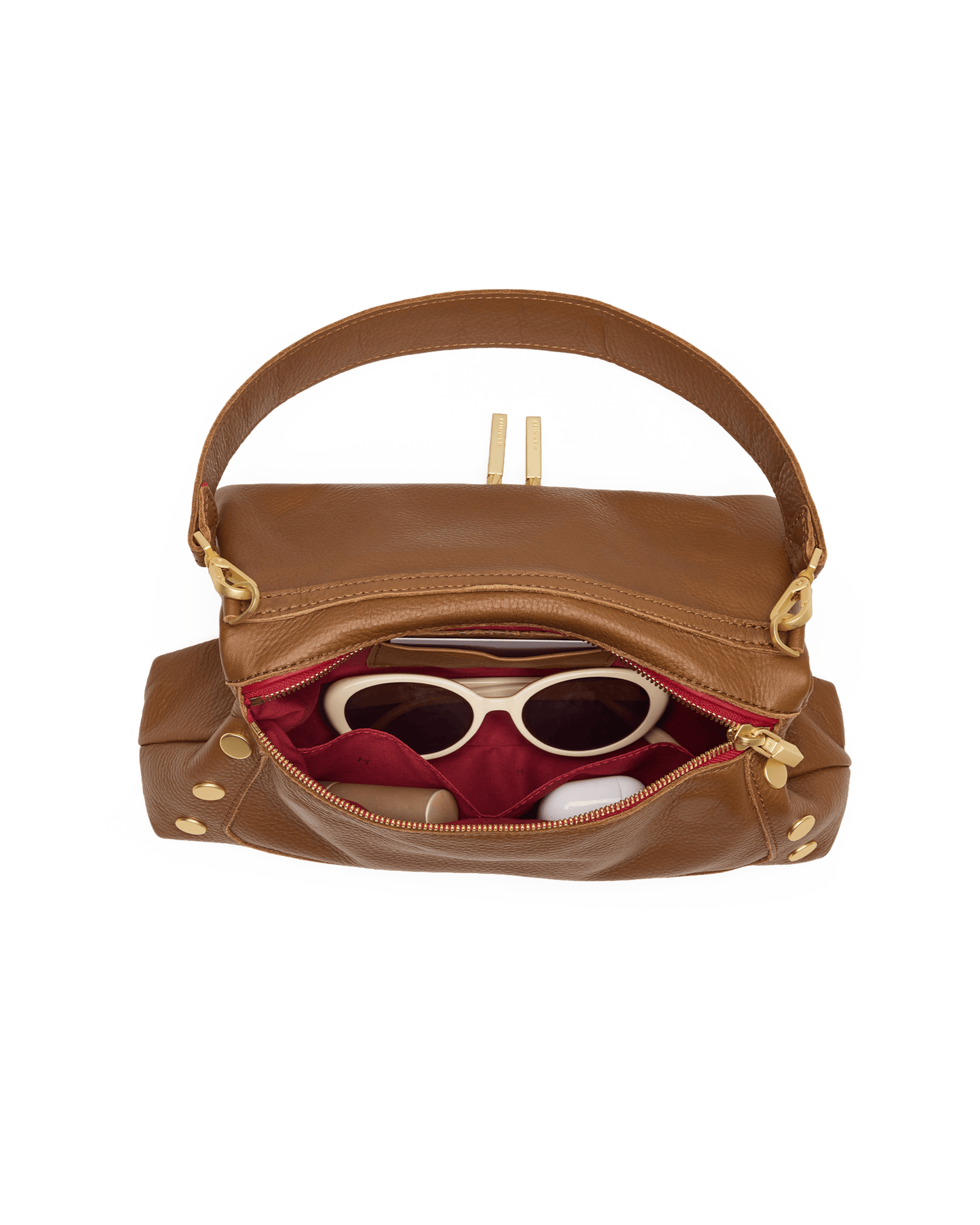 Beverly-Med-Mahogany-Pebble-BG-Red-Zip-Inside-View