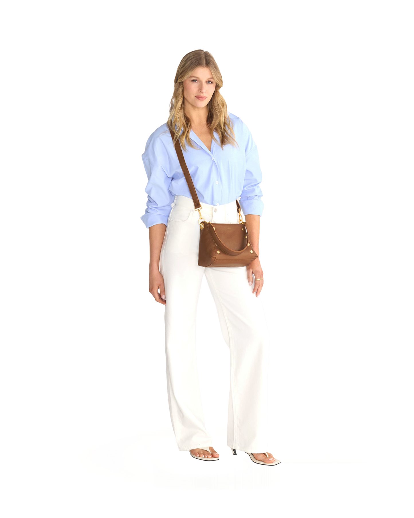 Model height is 5'8.5''