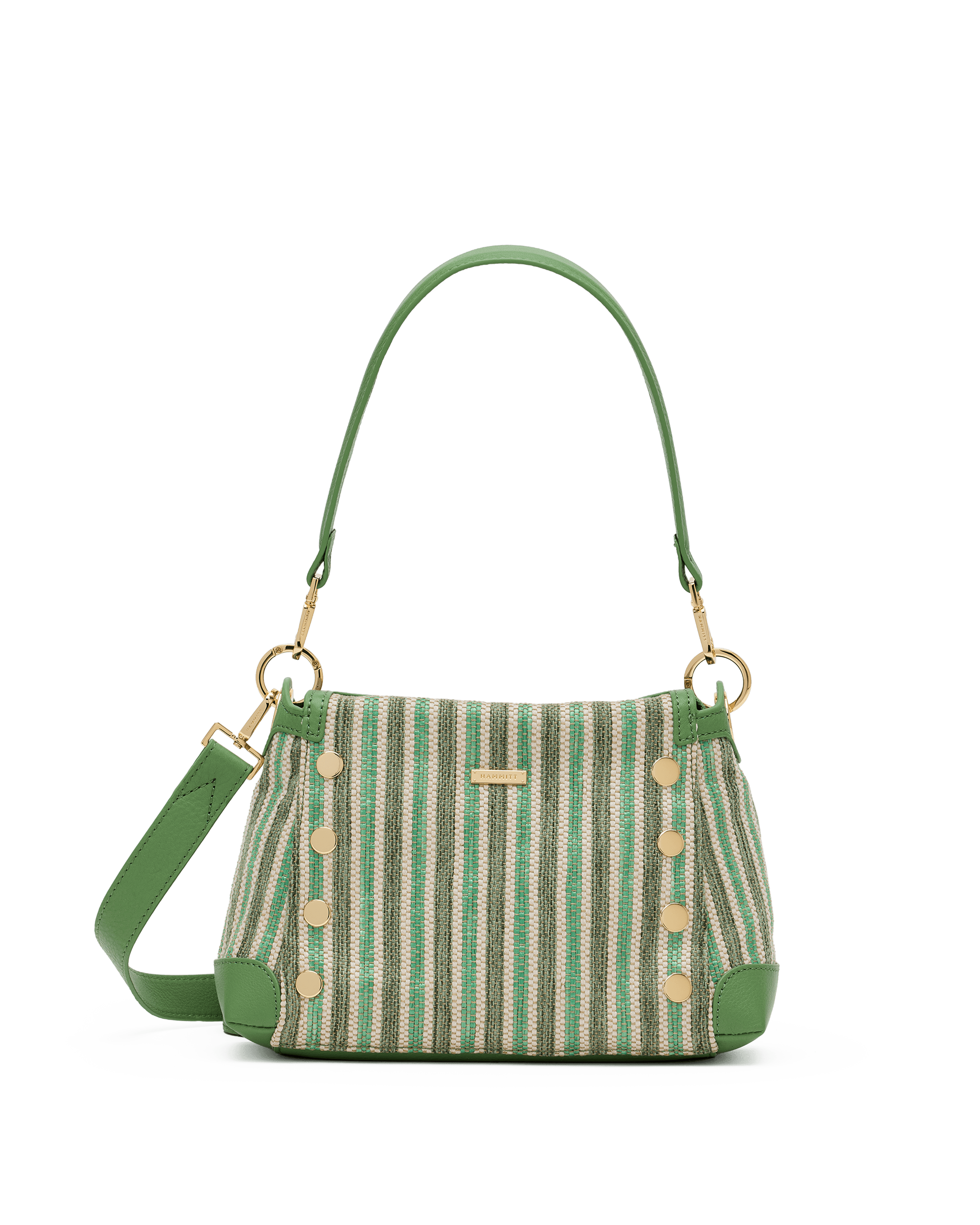 Hammitt Bryant Pickle Stripe Gold Medium Satchel