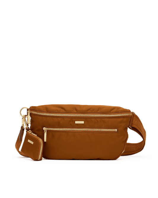 Charles-Crossbody-Lrg-Amber-Nylon-G-Front-View