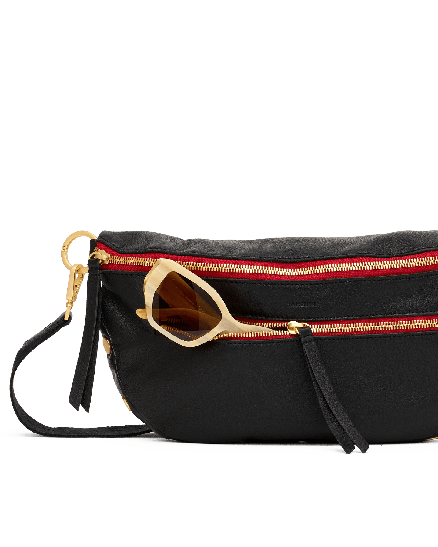 Charles-Crossbody-Lrg-Black-BG-Red-Zip-Front-View-Detail