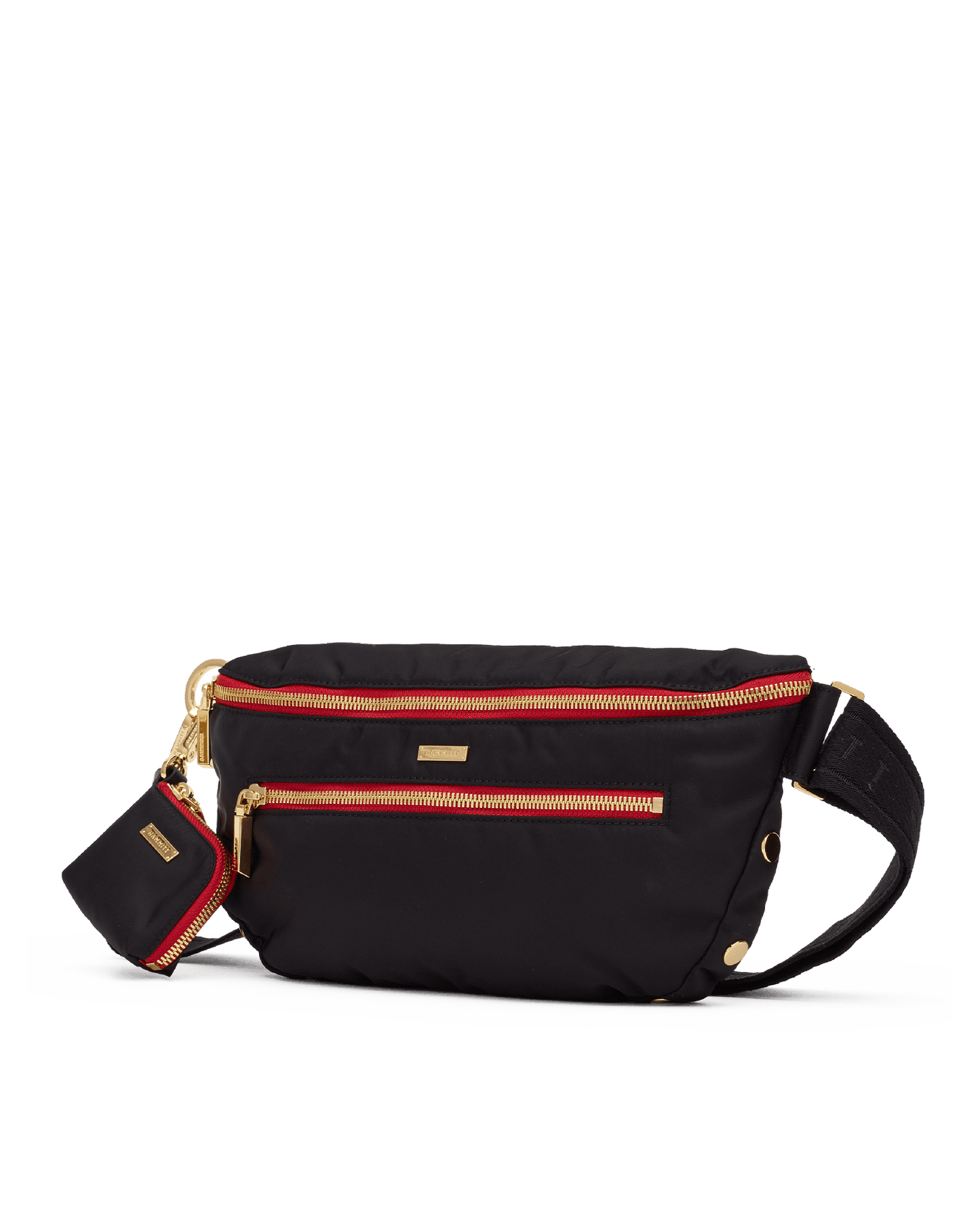 Charles-Crossbody-Lrg-Black-Nylon-G-Red-Zip-Front-View-2