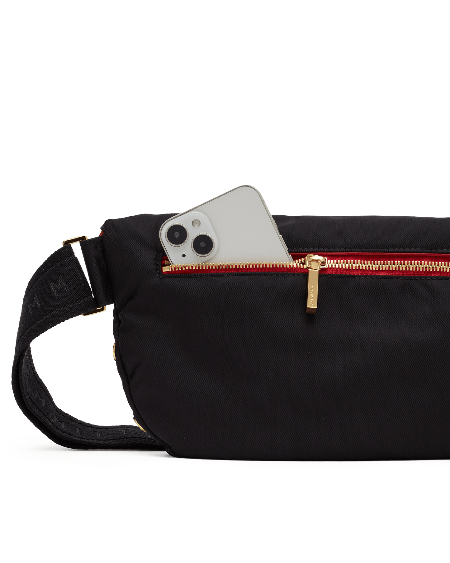 Charles-Crossbody-Lrg-Black-Nylon-G-Red-Zip-Back-View-Detail