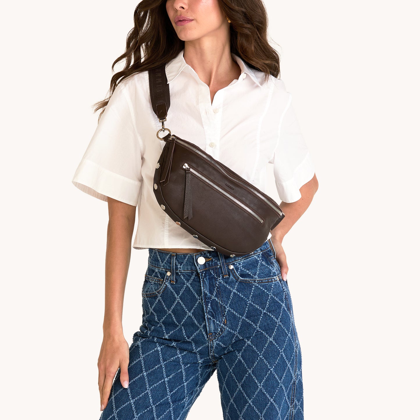 Charles-Crossbody-Lrg-Espresso-Pebble-S-Model-View-1