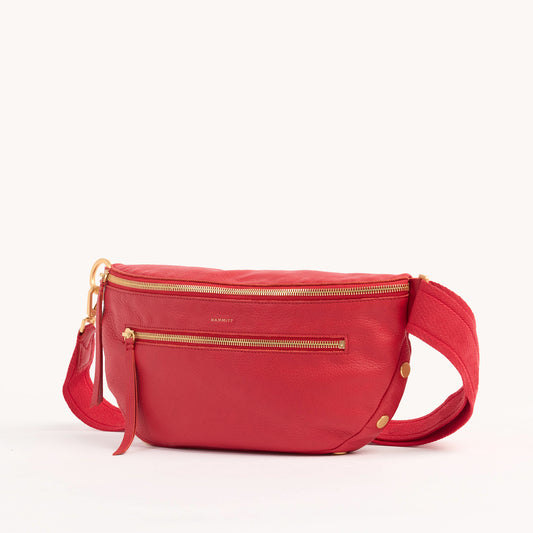 Charles Crossbody | Poppy Red/Brushed Gold | Lrg
