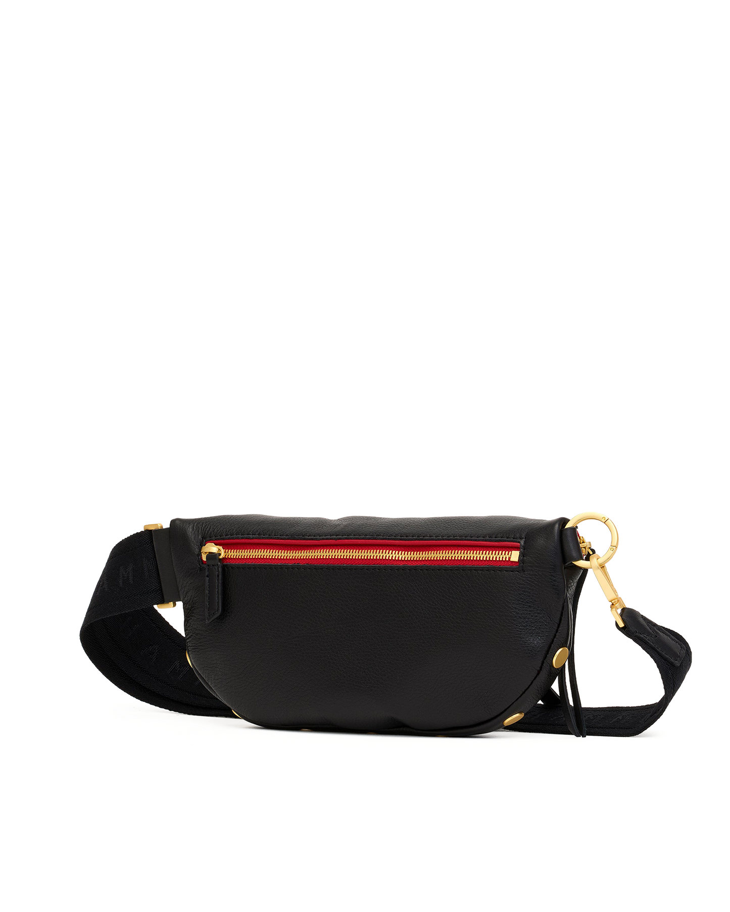 Charles Crossbody | Black/Brushed Gold Red Zip