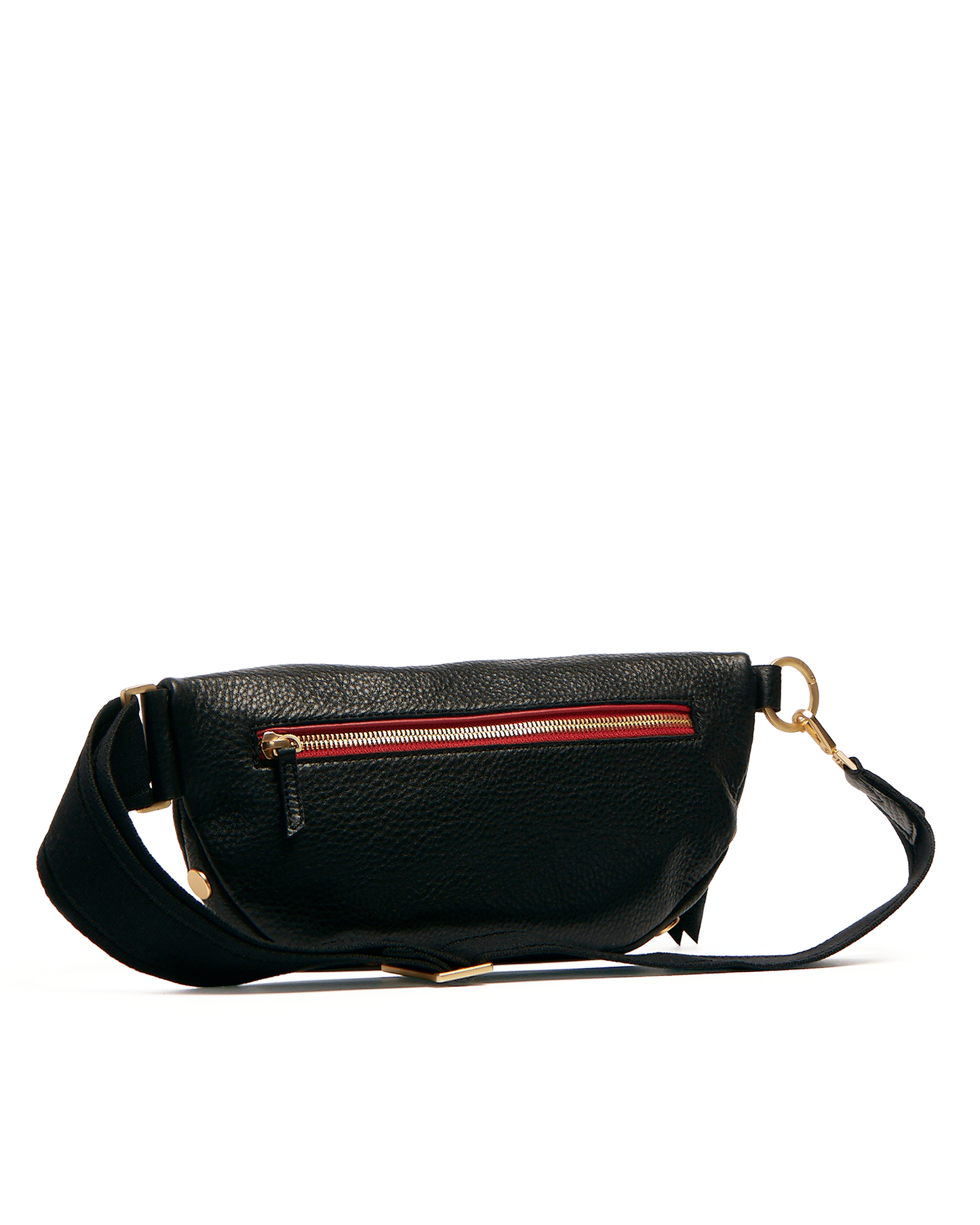 Charles Crossbody | Black/Brushed Gold Red Zip