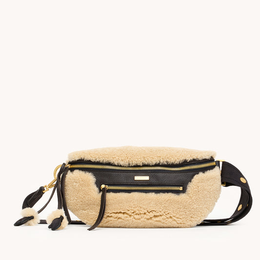 Charles Crossbody | Sundance Shearling/Brushed Gold | Med
