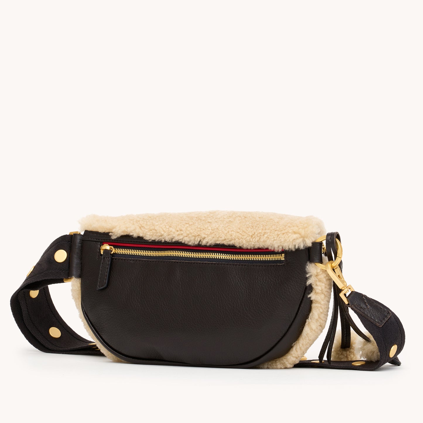 Charles Crossbody | Sundance Shearling/Brushed Gold | Med
