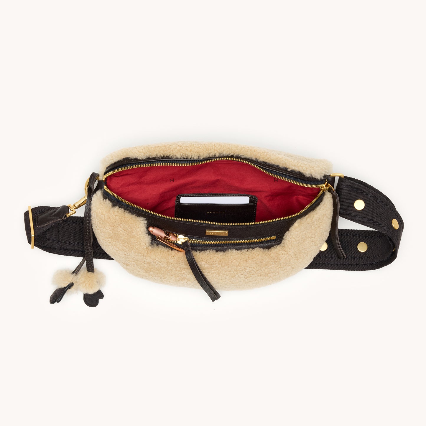 Charles Crossbody | Sundance Shearling/Brushed Gold | Med
