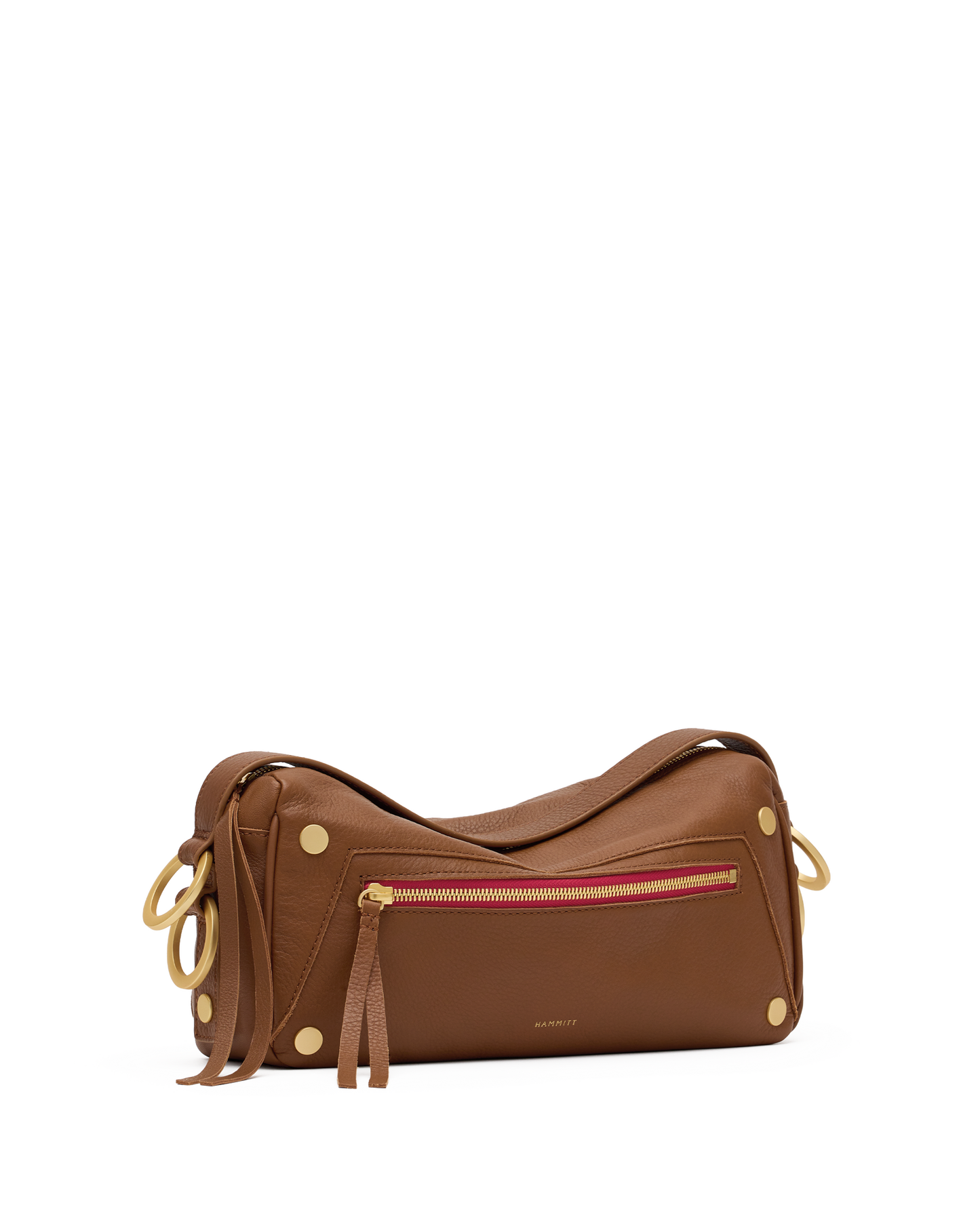 Doxie | Mahogany Pebble/Brushed Gold Red Zip | Med