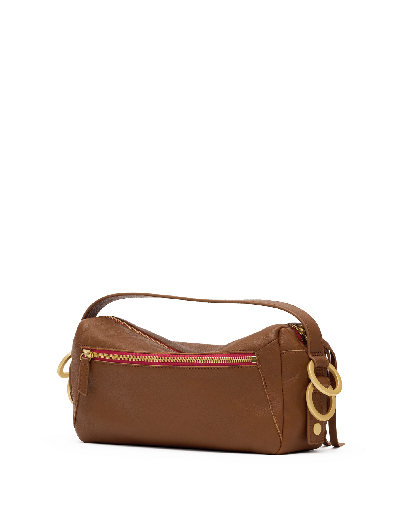 Doxie | Mahogany Pebble/Brushed Gold Red Zip | Med
