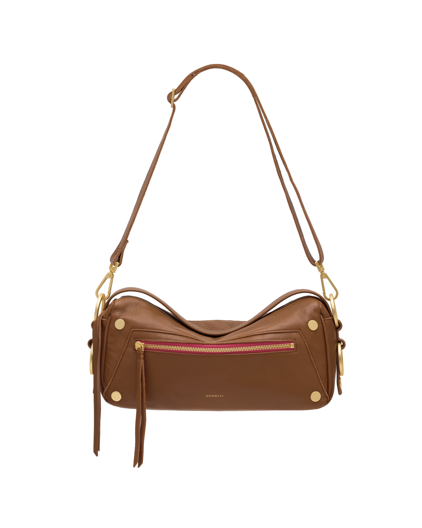 Doxie | Mahogany Pebble/Brushed Gold Red Zip | Med