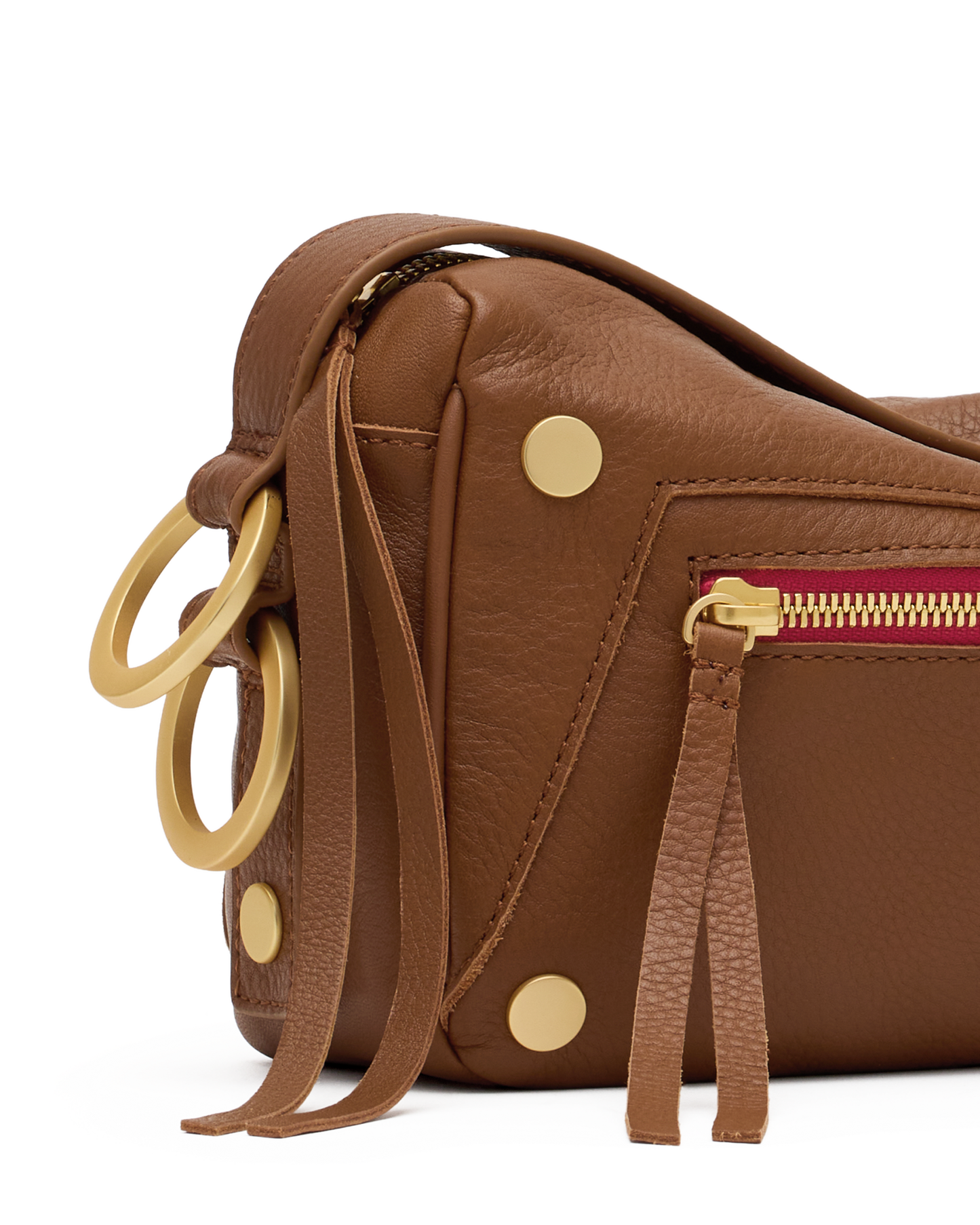 Doxie | Mahogany Pebble/Brushed Gold Red Zip | Med