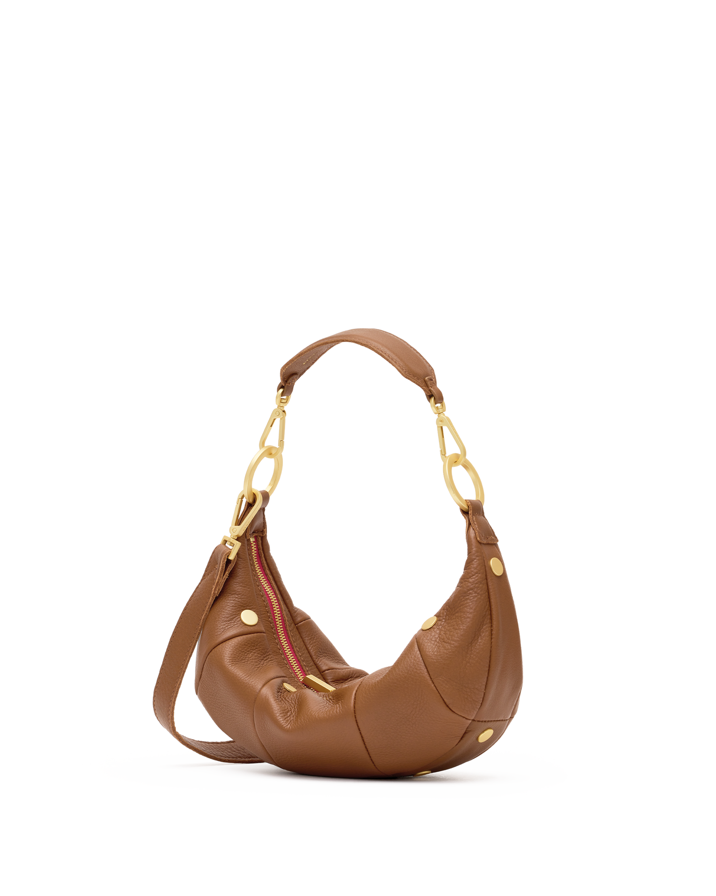 Erica | Mahogany Pebble/Brushed Gold Red Zip | Sml