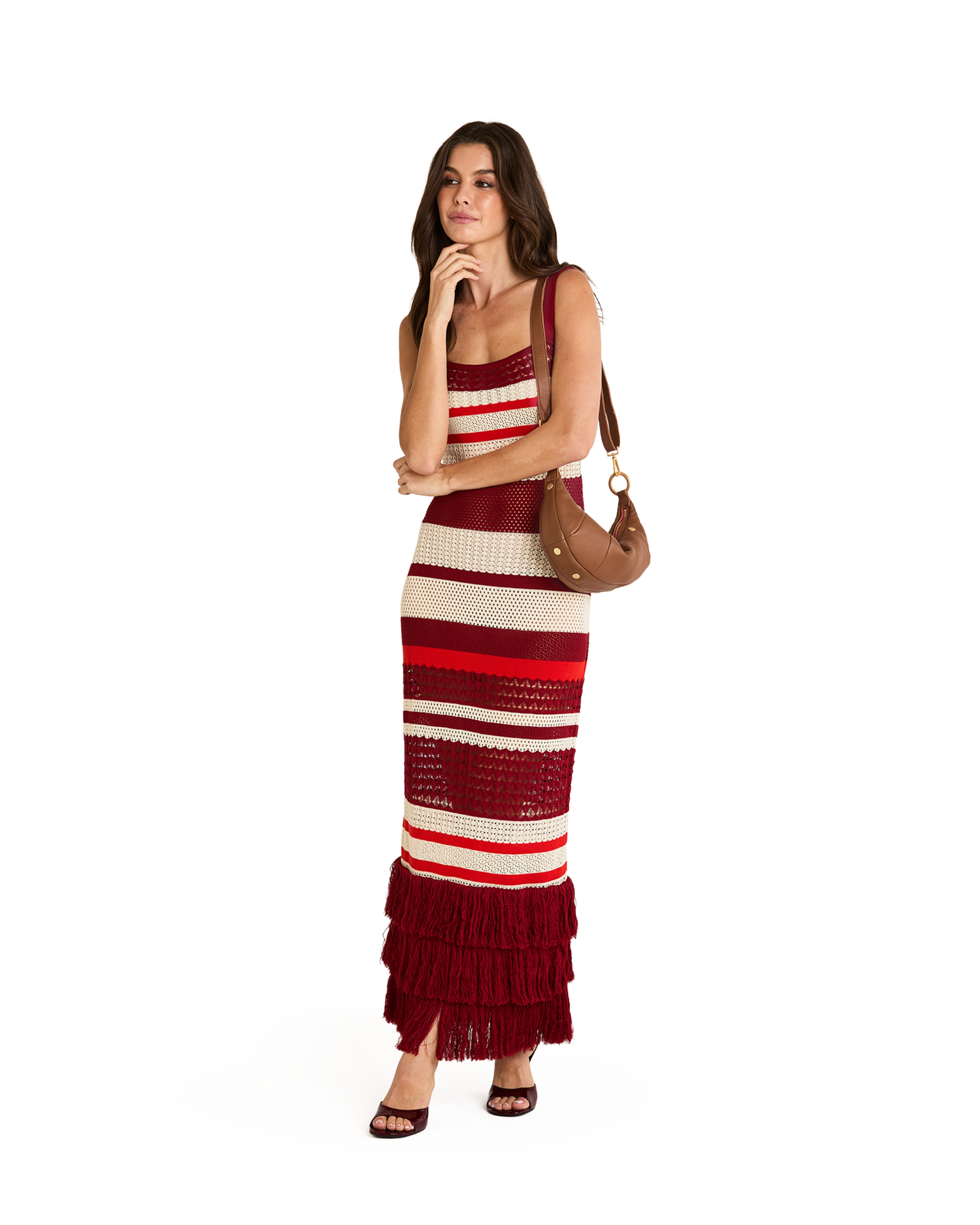 Erica | Mahogany Pebble/Brushed Gold Red Zip | Sml