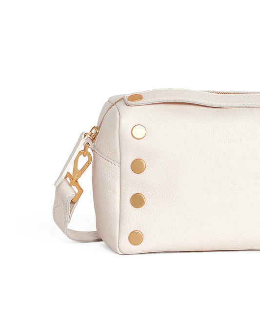 Evan-Crossbody-Sml-Crossbody-Calla-Lily-White-Brushed-Gold-Detail-View