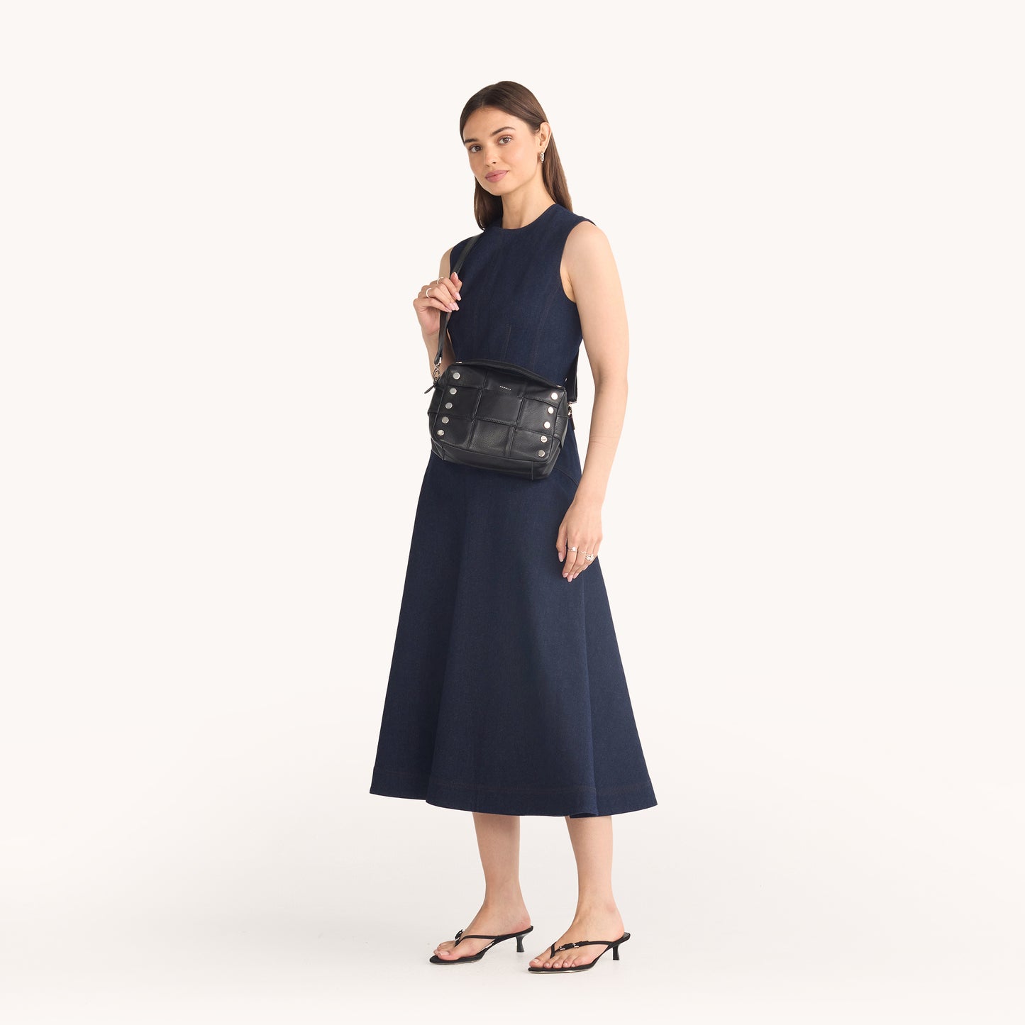 Model height is 5'8.5''