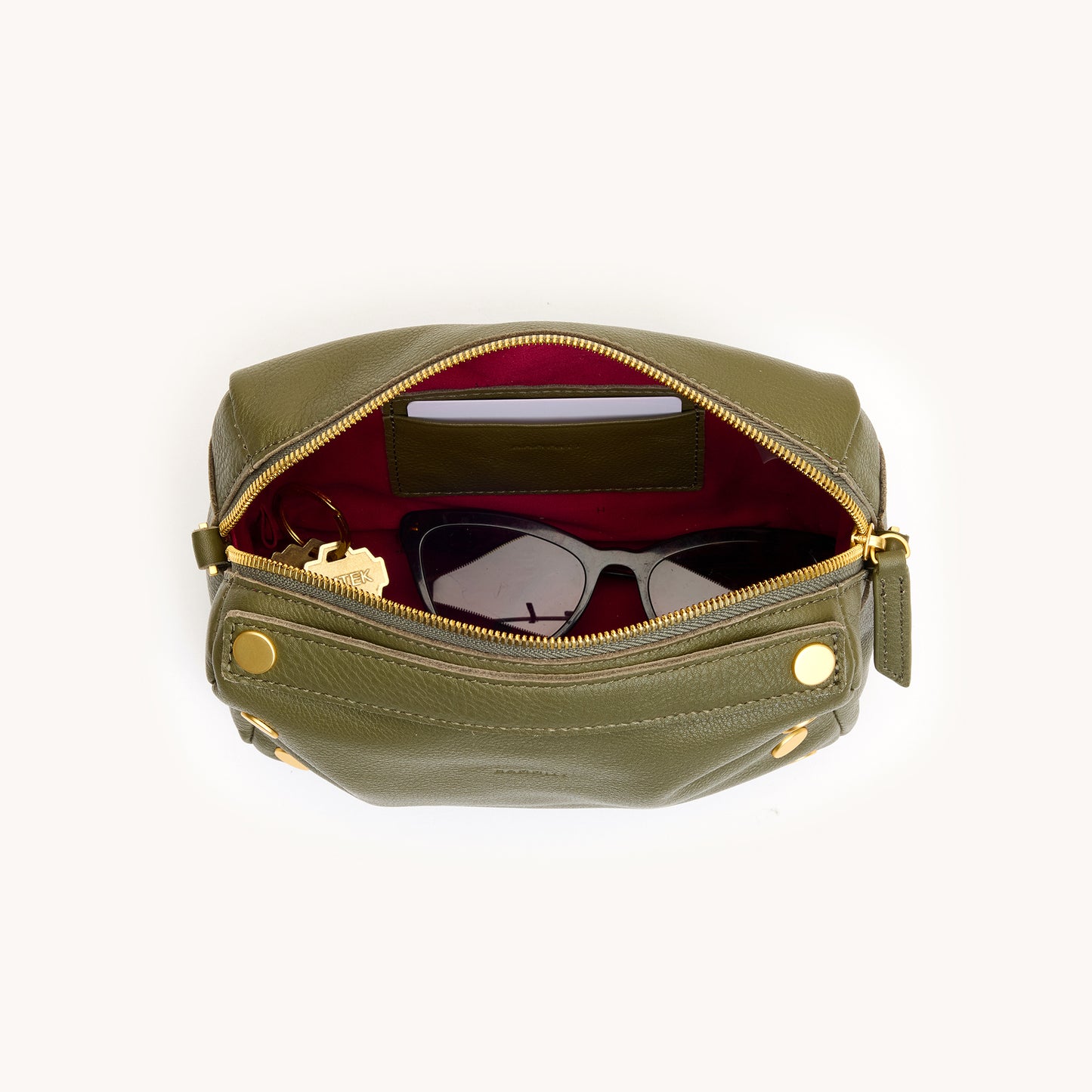 Evan-Crossbody-Sml-Olive-BG-Inside-View