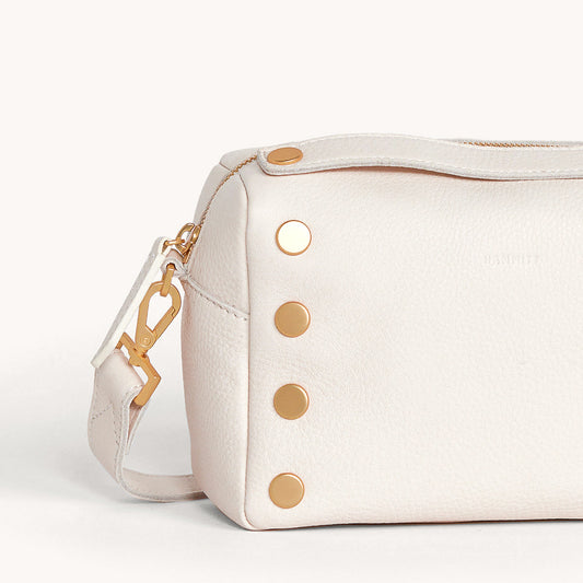 Evan-Crossbody-Sml-Crossbody-Calla-Lily-White-Brushed-Gold-Detail-View