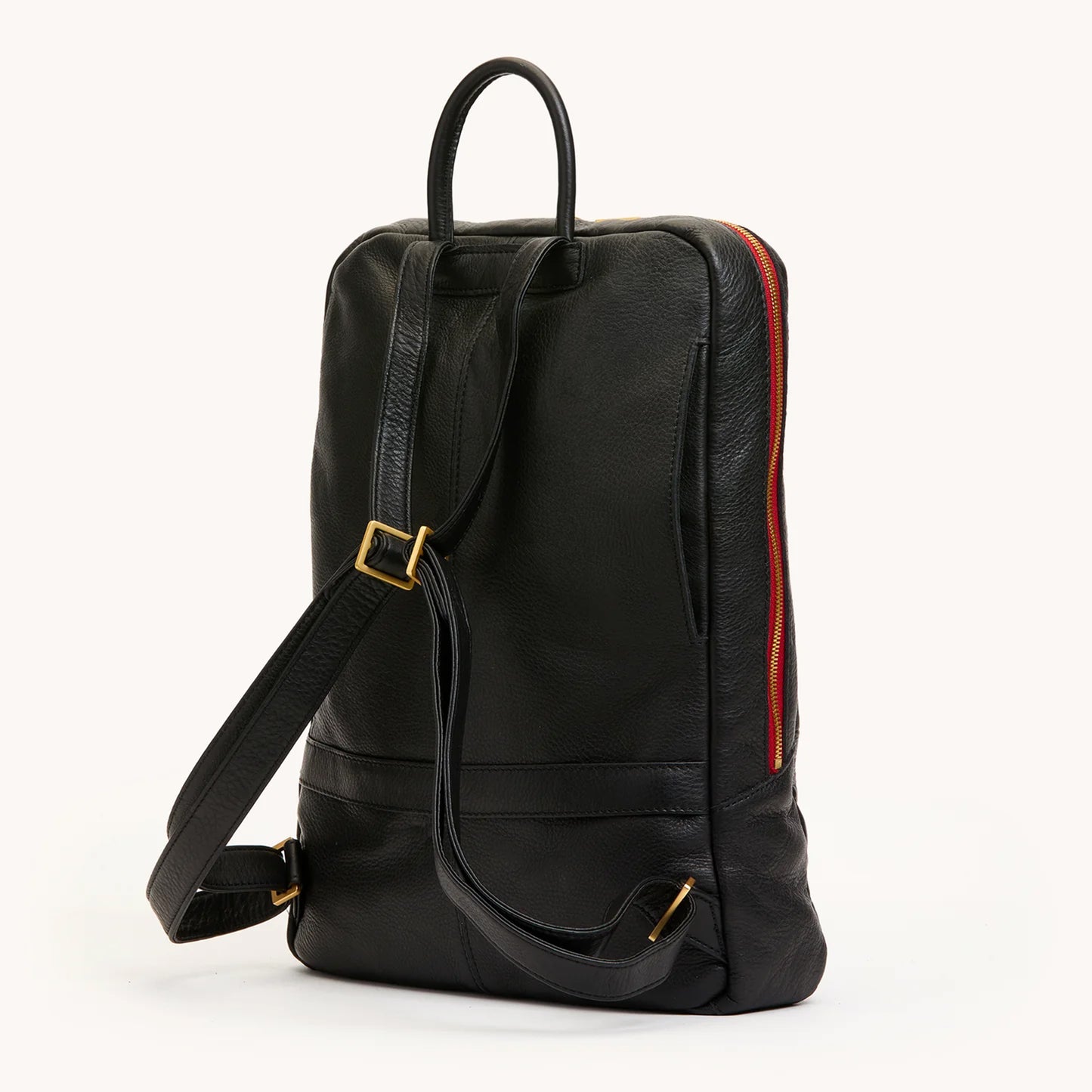 Hunter-Backpack-Black-BG-Red-Zip-Back-View