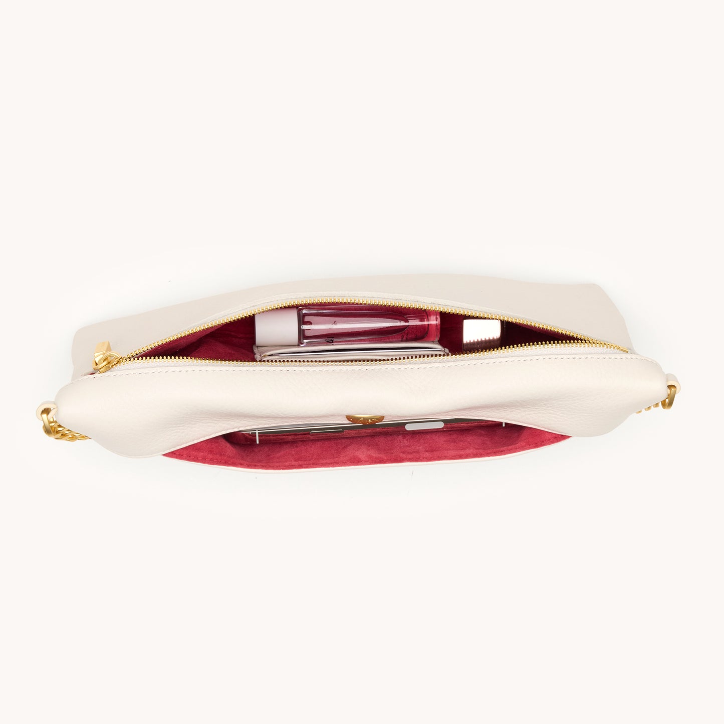 Invitation Clutch | Calla Lily White/Brushed Gold