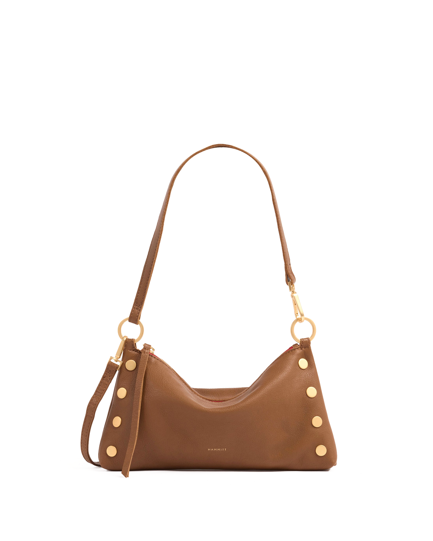 Kyle | Mahogany Pebble/Brushed Gold Red Zip | Sml