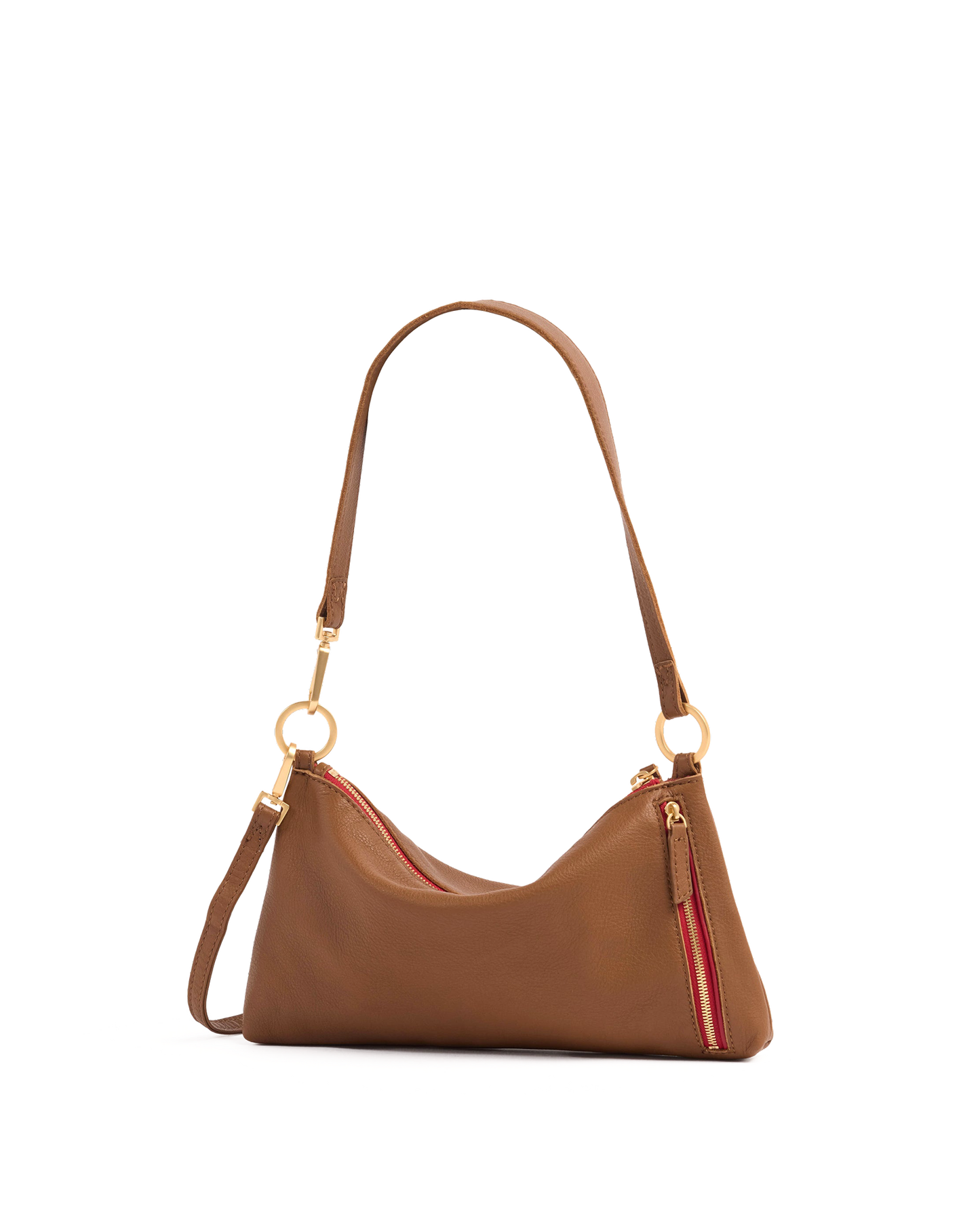 Kyle | Mahogany Pebble/Brushed Gold Red Zip | Sml