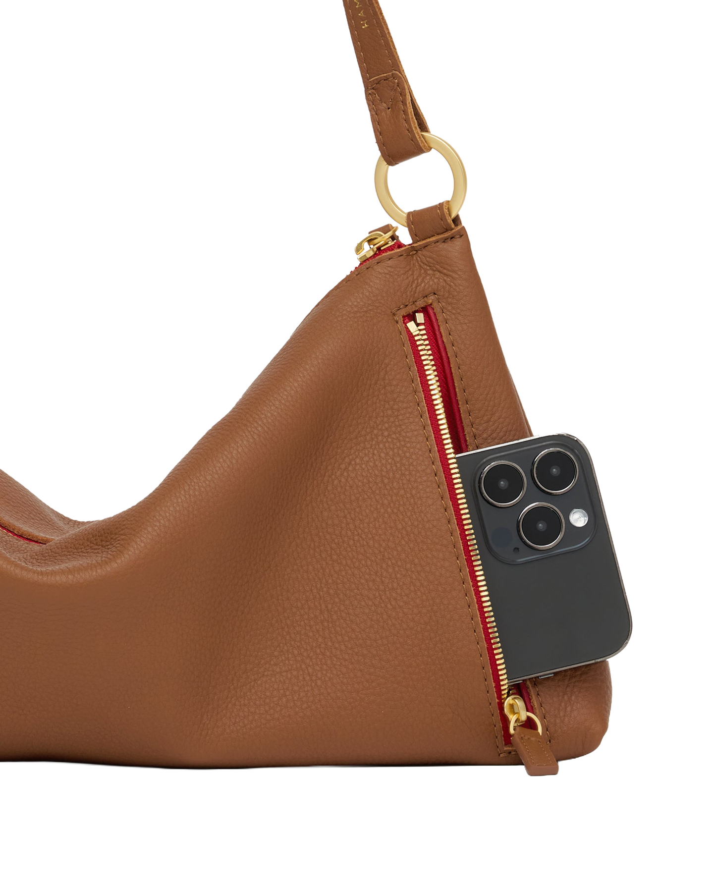 Kyle | Mahogany Pebble/Brushed Gold Red Zip | Med