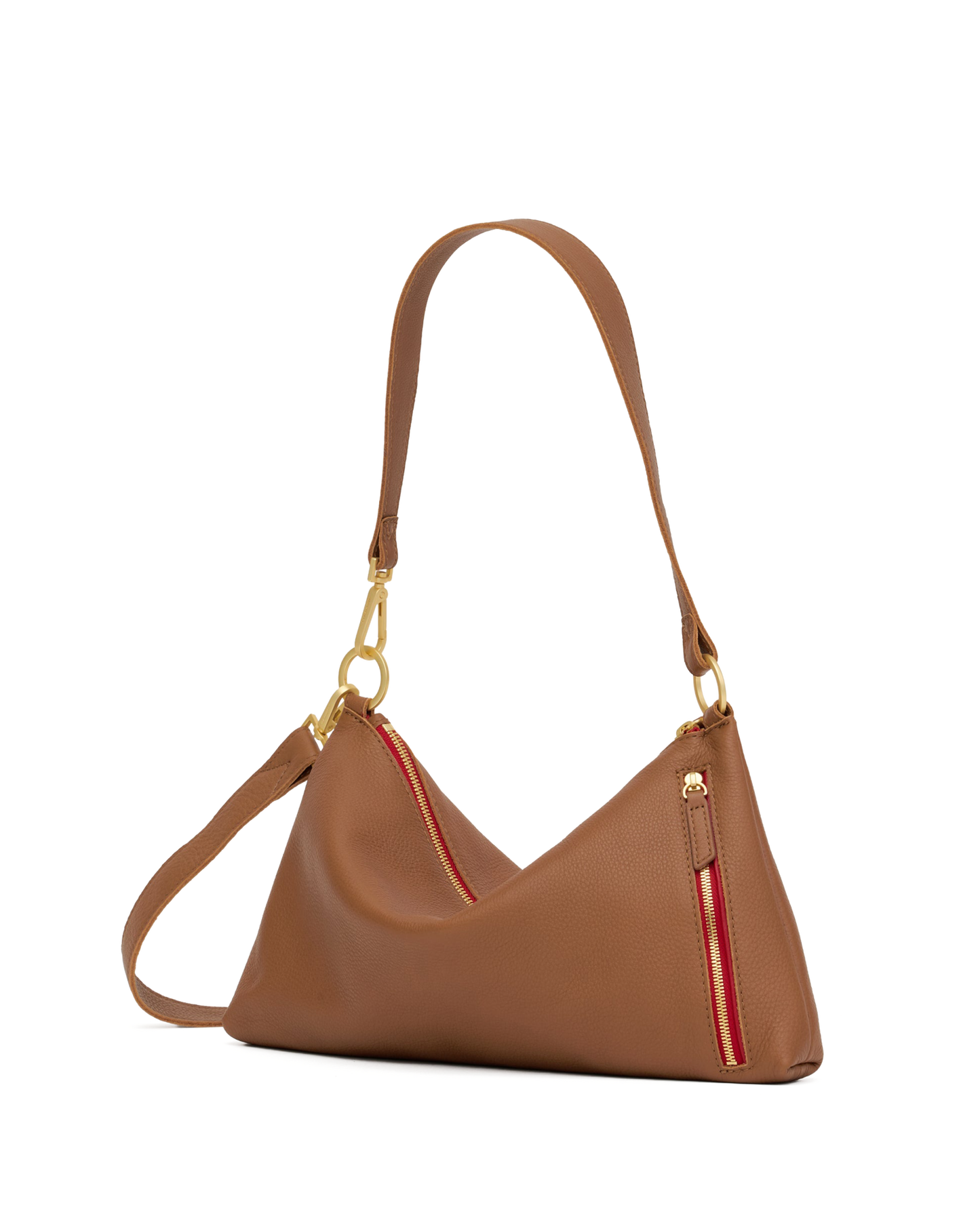 Kyle | Mahogany Pebble/Brushed Gold Red Zip | Med