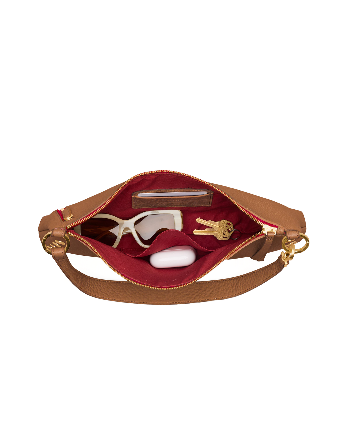 Kyle | Mahogany Pebble/Brushed Gold Red Zip | Med