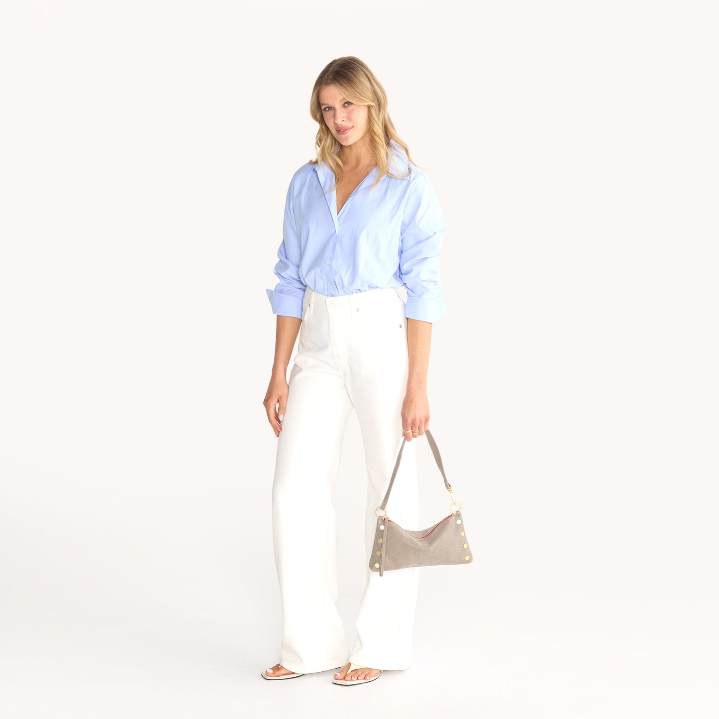 Model height is 5'8.5''