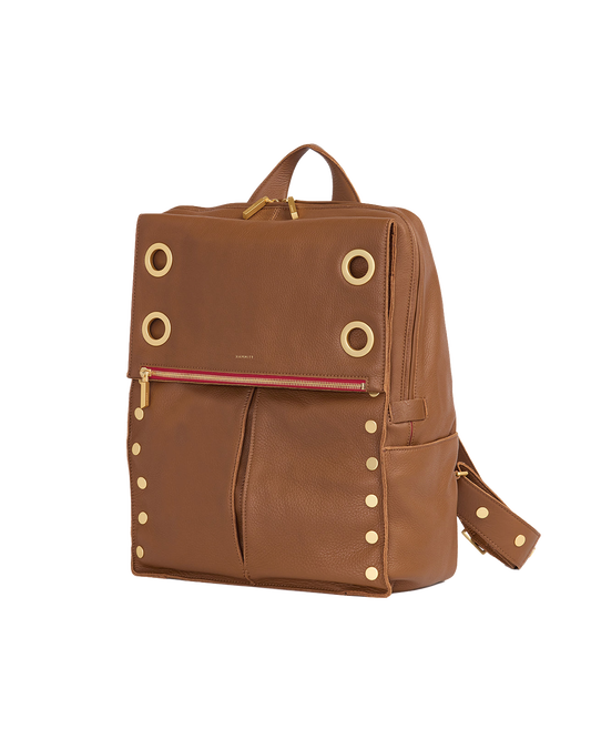 Montana Backpack | Mahogany Pebble/Brushed Gold Red Zip | XL