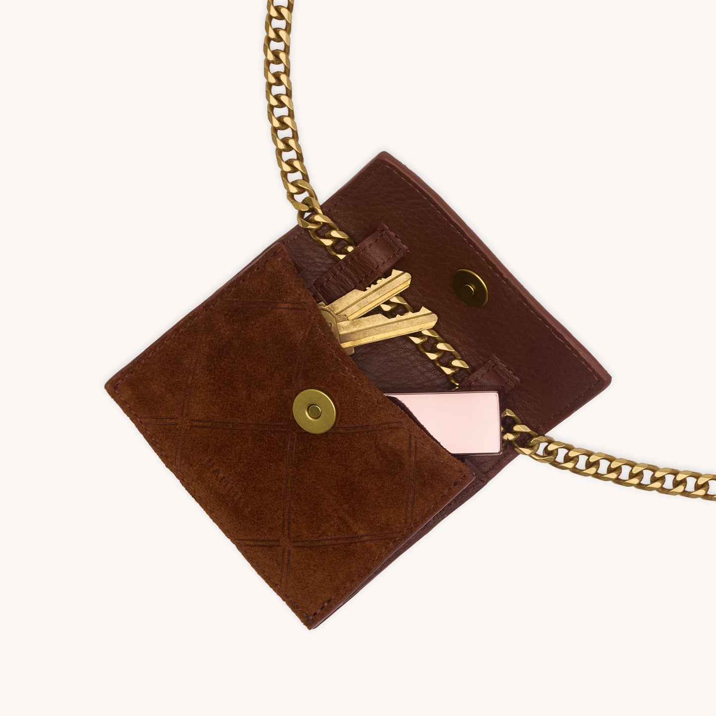 Montana Pendant | Chocolate Diamond Suede/Antique Gold
