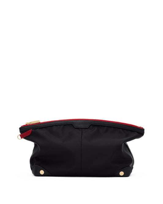 Nicky-Travel-Pouch-Lrg-Black-Nylon-G-R-Zip-Front-View
