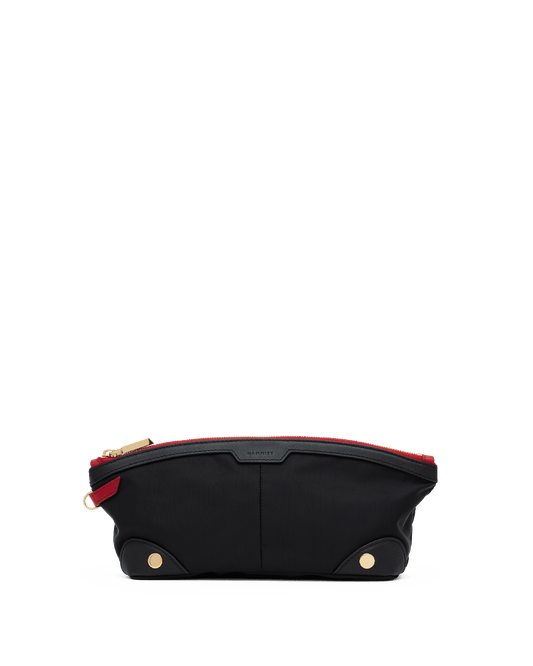 Nicky | Black Nylon/Gold Red Zip