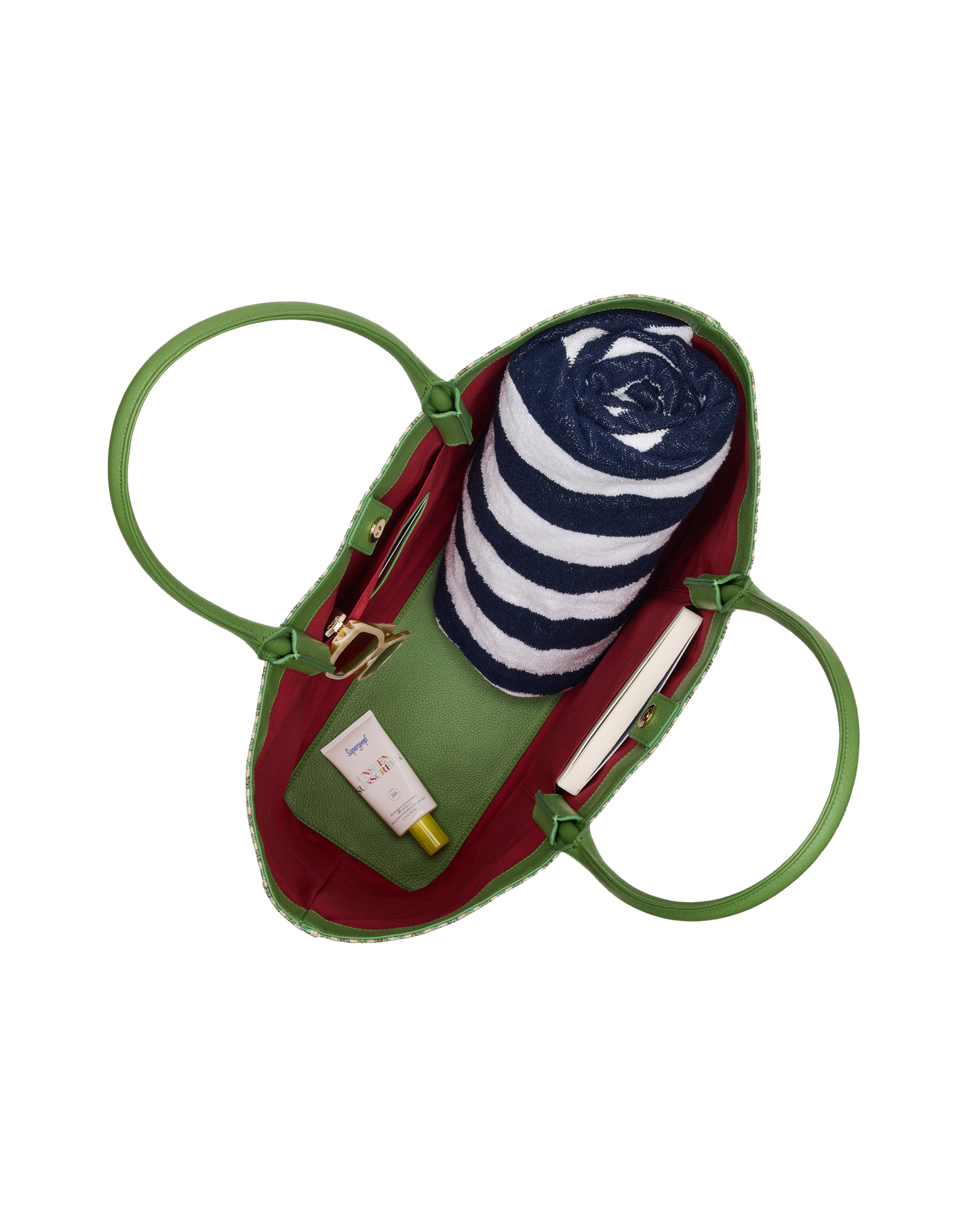 Olympia Tote | Pickle Stripe/Gold