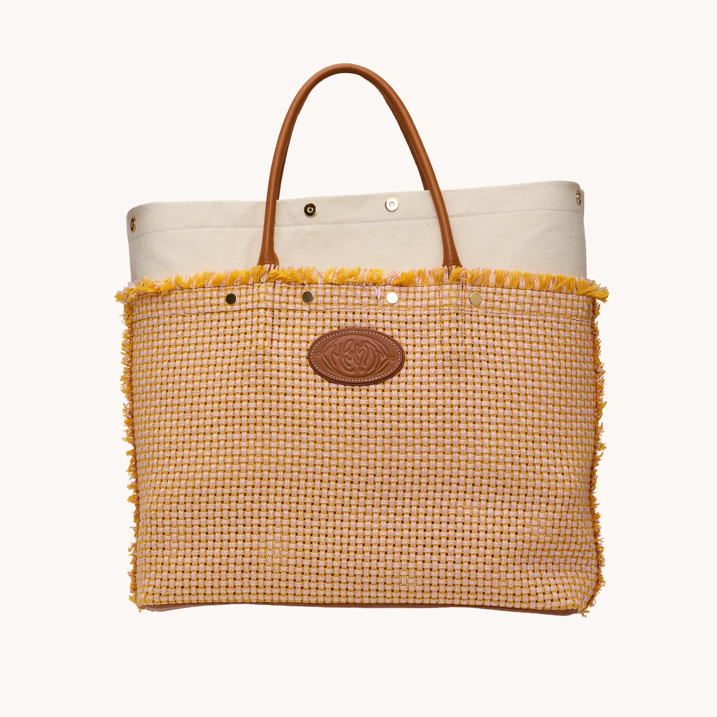 Olympia-Tote-Pink-Lemonade-G-Front-Detail-View