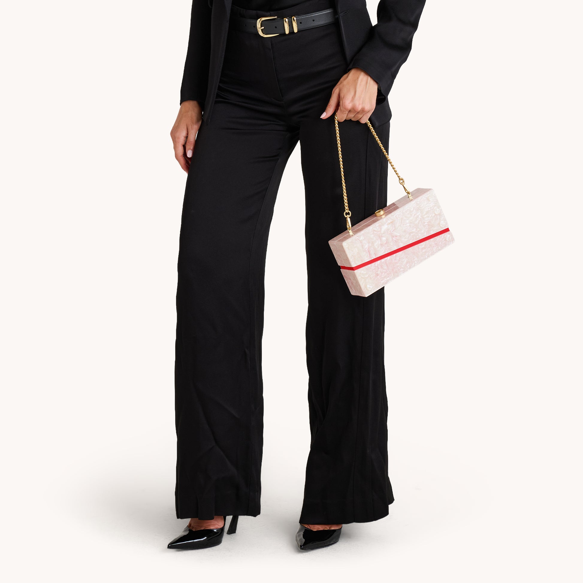 Soiree-Clutch-Carrara-Blush-Brushed-Gold-Med-Model-View-2